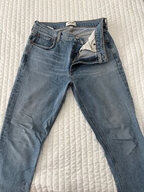 Agolde Medium Blue Straight-Leg Jeans